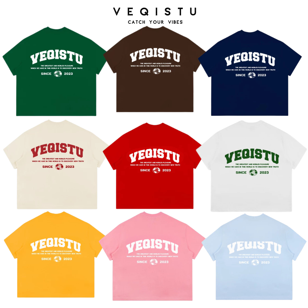 Áo Thun mùa hè Local Brand VEQISTU Earth, Áo Thun Boxy Form Rộng Unisex 250Gsm 100% Cotton