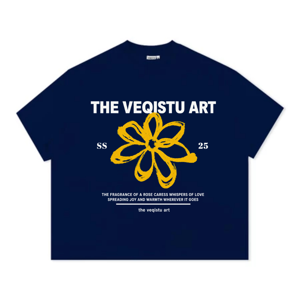 Áo Thun Local Brand VEQISTU" Flower SS25 " Form Big Boxy Unisex 250Gsm Cotton