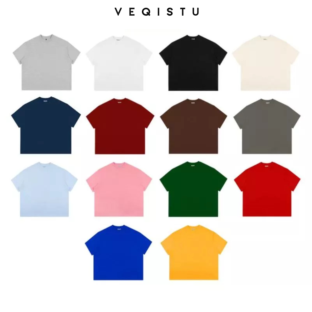 Áo Thun Trơn Local Brand VEQISTU, Áo Thun Boxy Form Rộng Unisex 250Gsm 100% Cotton