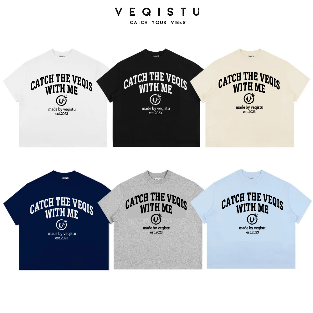 Áo Thun Local Brand VEQISTU" With Me ", Áo Thun Boxy Form Rộng Unisex 250Gsm 100% Cotton