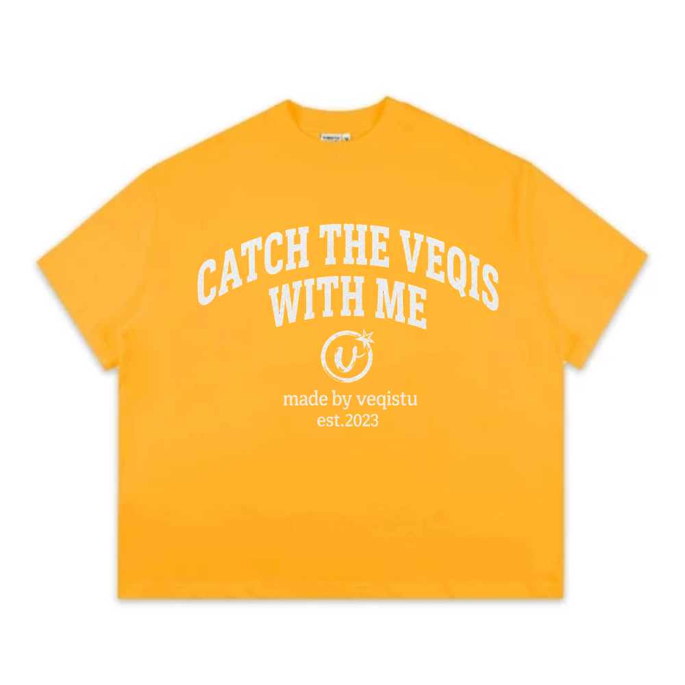 Áo Thun Local Brand VEQISTU" With Me ", Áo Thun Boxy Form Rộng Unisex 250Gsm 100% Cotton