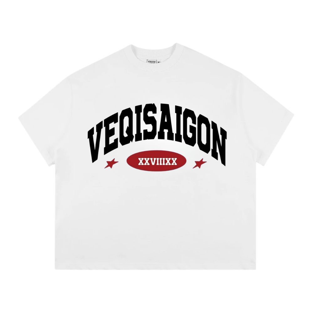 Áo Thun Big Boxy Local Brand VEQISTU Cotton Cổ Tròn Form Rộng Unisex Nam Nữ "VEQISAIGON XXVIIIXX" Oversize Streetwear