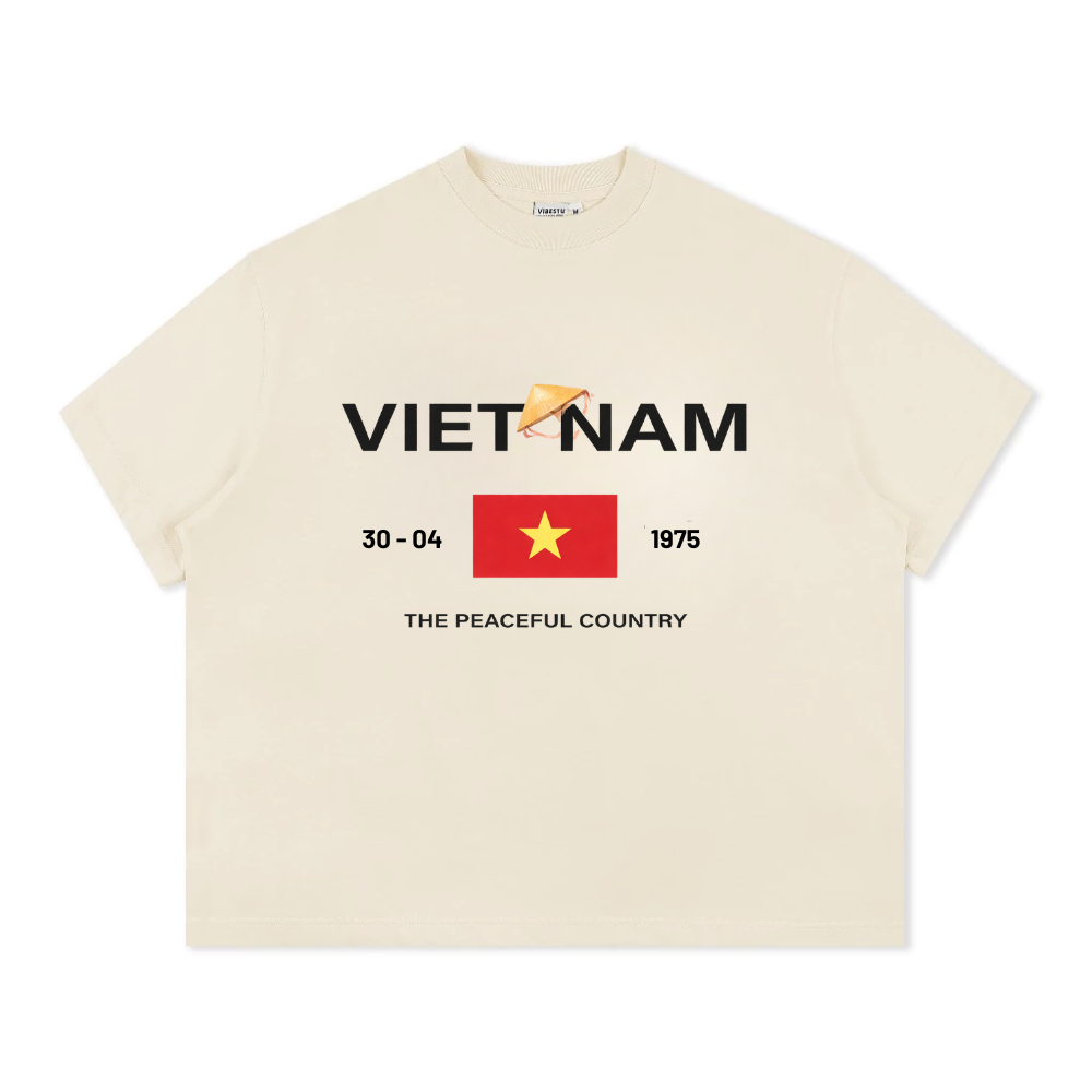 Áo Thun Local Brand VEQISTU " 30 Tháng 4  " Form Big Boxy Rộng Unisex 250Gsm 100% Cotton