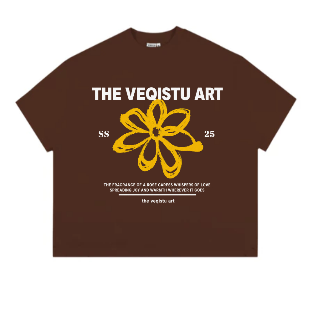 Áo Thun Local Brand VEQISTU" Flower SS25 " Form Big Boxy Unisex 250Gsm Cotton