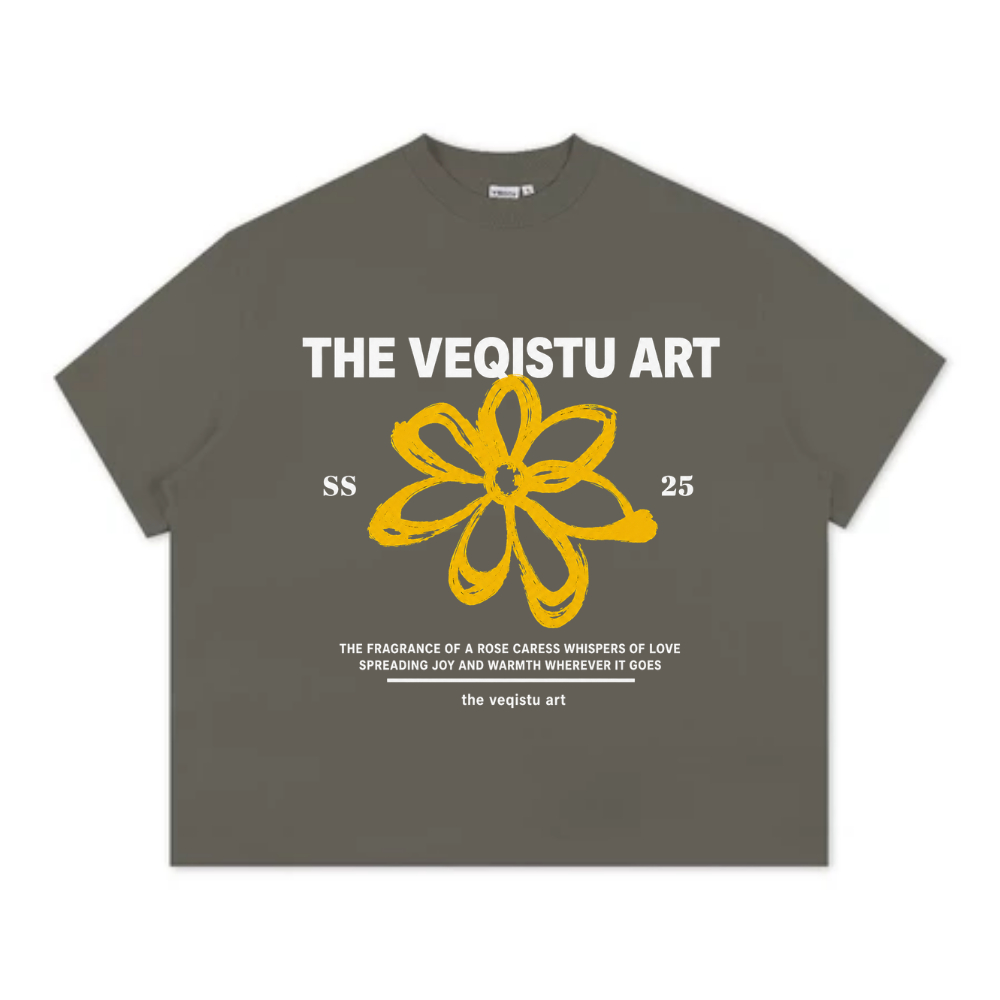 Áo Thun Local Brand VEQISTU" Flower SS25 " Form Big Boxy Unisex 250Gsm Cotton