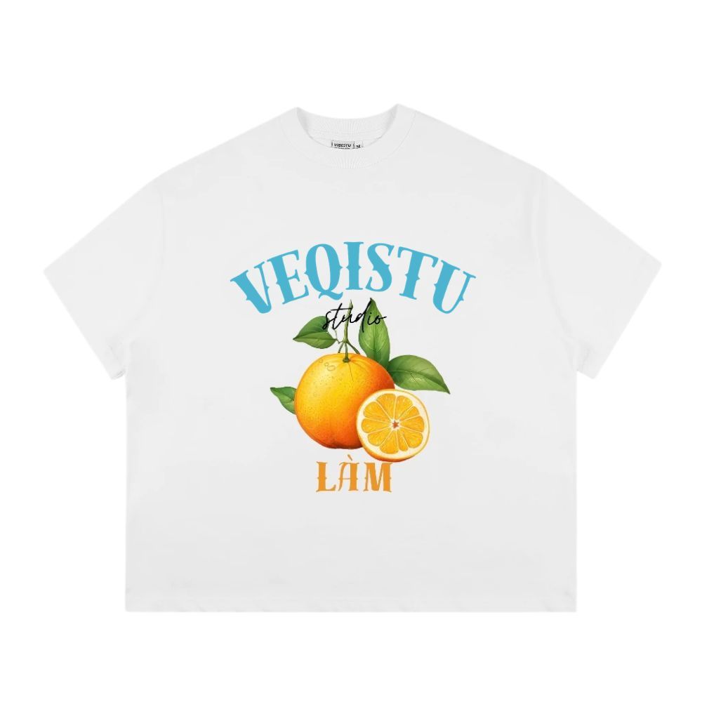 Áo Thun Local Brand VEQISTU "Quýt Làm Cam Chịu", Áo Thun Boxy Form Rộng Unisex 250Gsm 100% Cotton