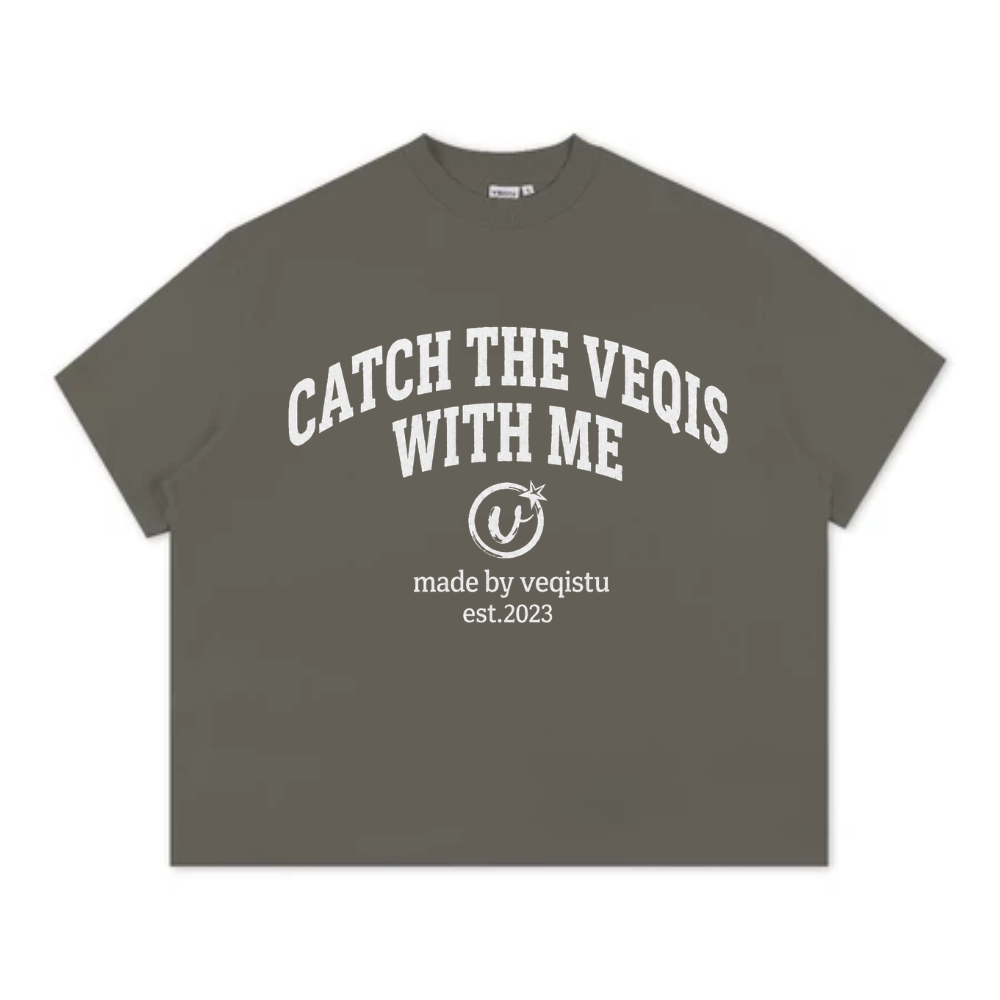 Áo Thun Local Brand VEQISTU" With Me ", Áo Thun Boxy Form Rộng Unisex 250Gsm 100% Cotton