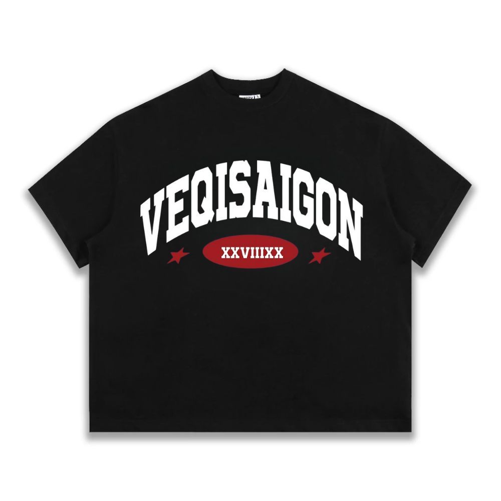 Áo Thun Big Boxy Local Brand VEQISTU Cotton Cổ Tròn Form Rộng Unisex Nam Nữ "VEQISAIGON XXVIIIXX" Oversize Streetwear