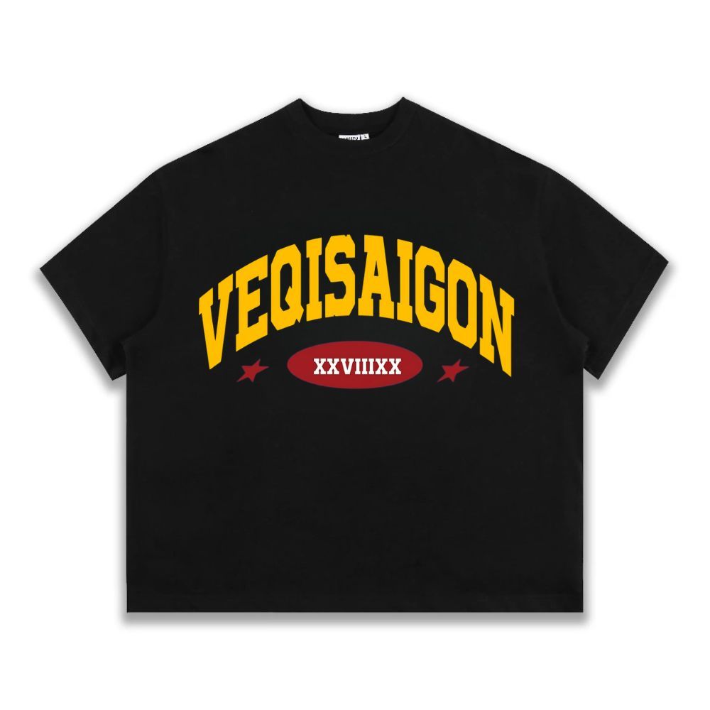 Áo Thun Big Boxy Local Brand VEQISTU Cotton Cổ Tròn Form Rộng Unisex Nam Nữ "VEQISAIGON XXVIIIXX" Oversize Streetwear