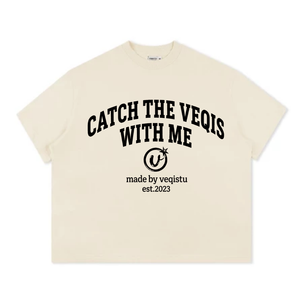 Áo Thun Local Brand VEQISTU" With Me ", Áo Thun Boxy Form Rộng Unisex 250Gsm 100% Cotton