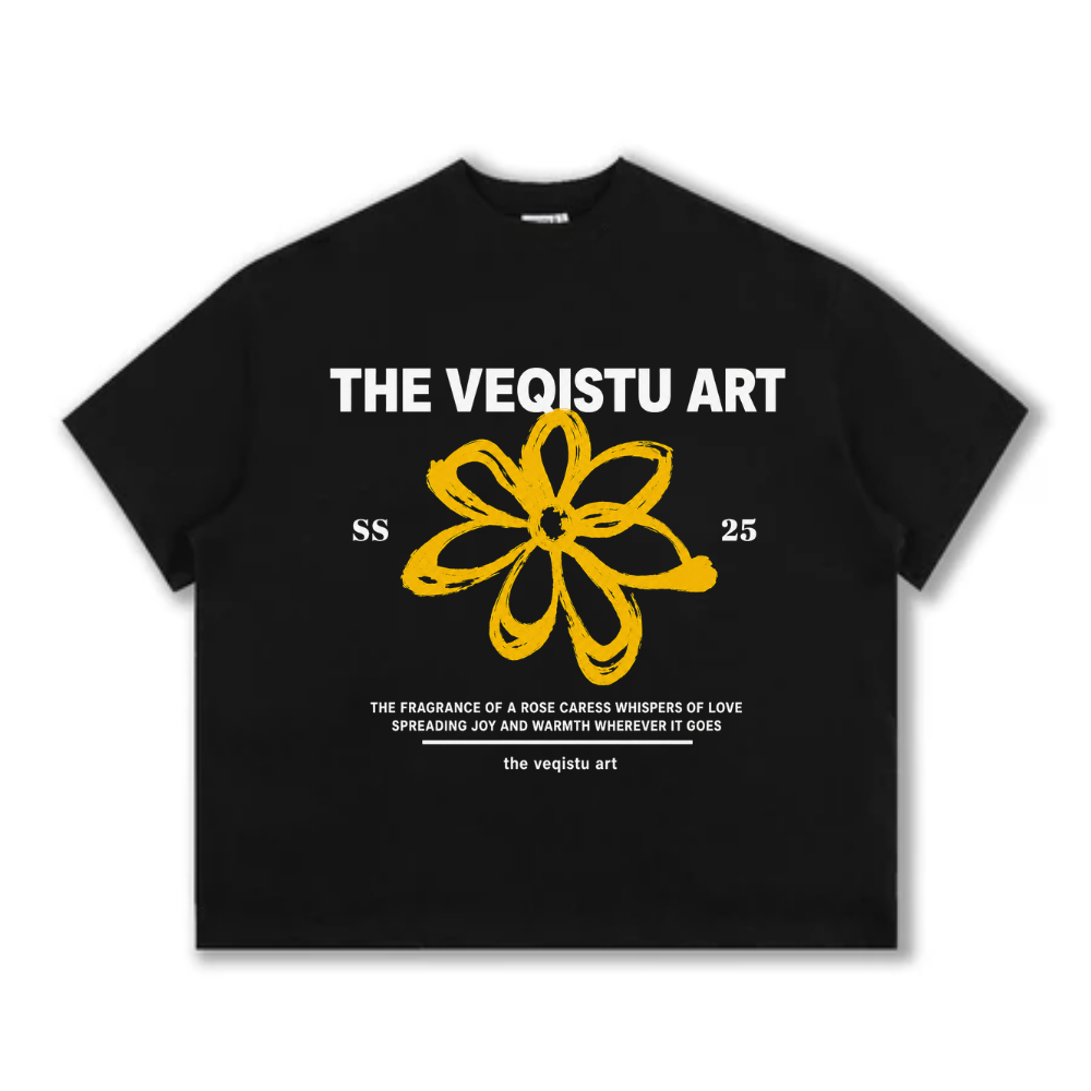 Áo Thun Local Brand VEQISTU" Flower SS25 " Form Big Boxy Unisex 250Gsm Cotton