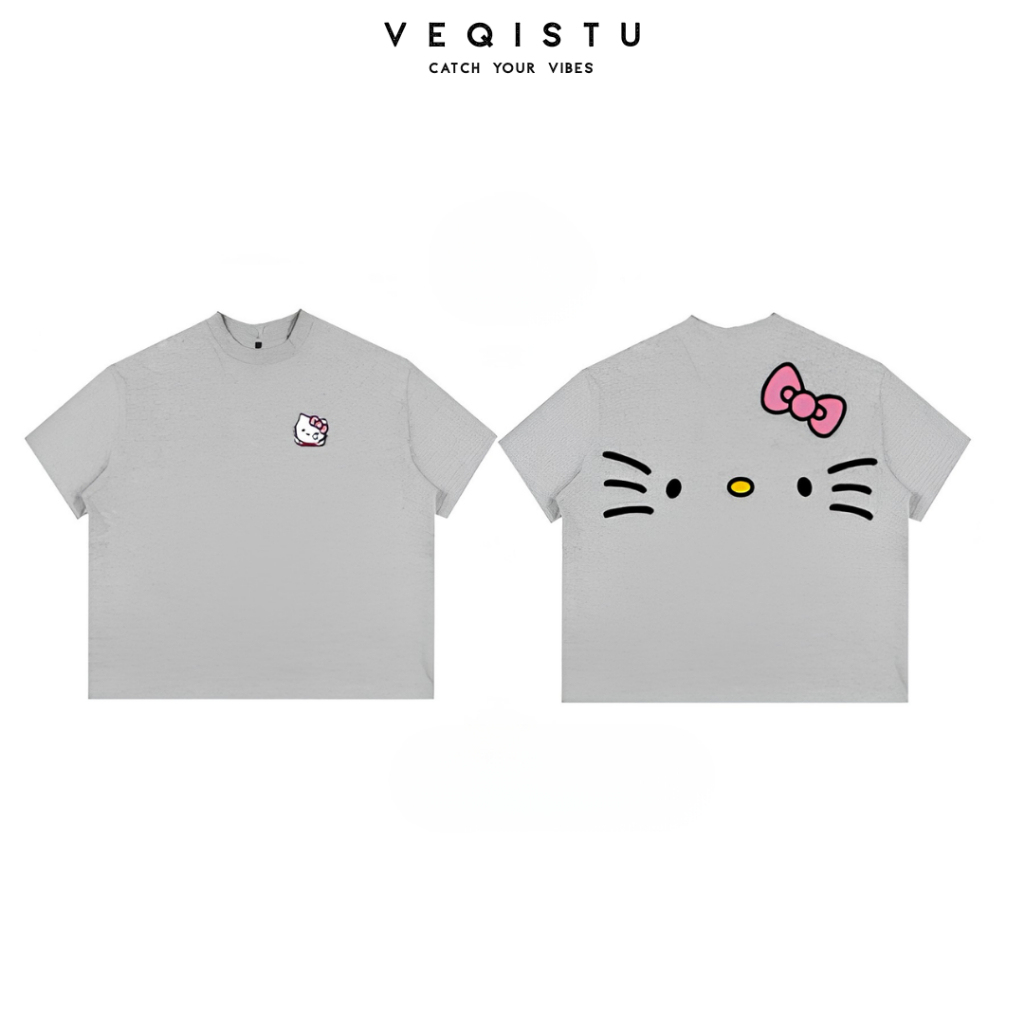 UMEESAIGON Áo Thun Big Boxy Form Rộng Tay Ngắn Cotton Cổ Tròn Nam Nữ " MÈO RÂU "