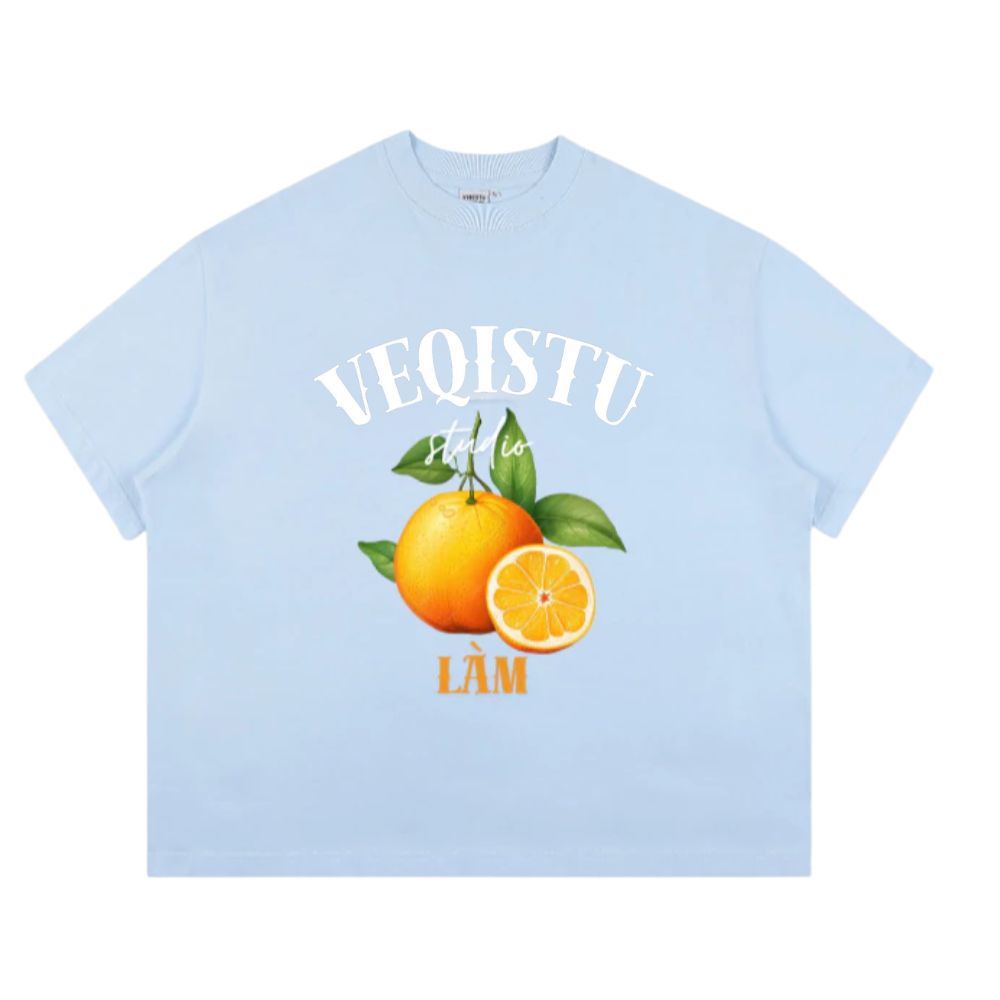 Áo Thun Local Brand VEQISTU "Quýt Làm Cam Chịu", Áo Thun Boxy Form Rộng Unisex 250Gsm 100% Cotton