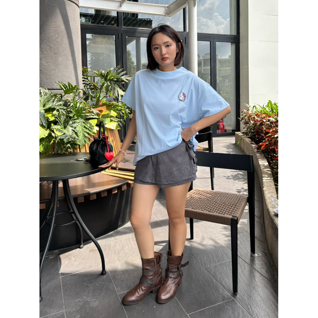 UMEESAIGON Áo Thun Big Boxy Form Rộng Tay Ngắn Cotton Cổ Tròn Nam Nữ " MÈO RÂU "