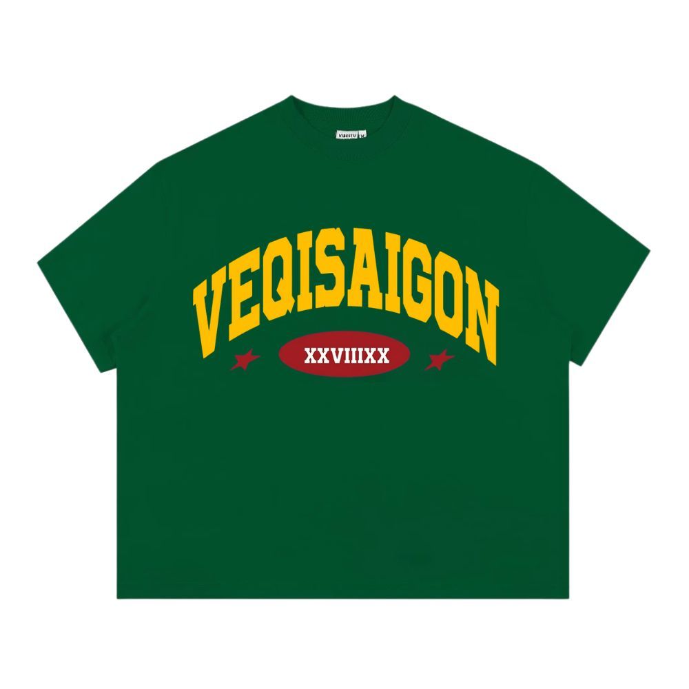 Áo Thun Big Boxy Local Brand VEQISTU Cotton Cổ Tròn Form Rộng Unisex Nam Nữ "VEQISAIGON XXVIIIXX" Oversize Streetwear
