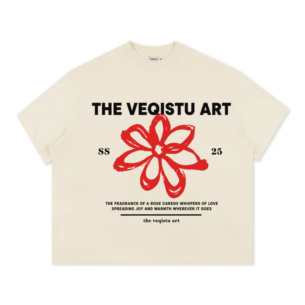 Áo Thun Local Brand VEQISTU" Flower SS25 " Form Big Boxy Unisex 250Gsm Cotton