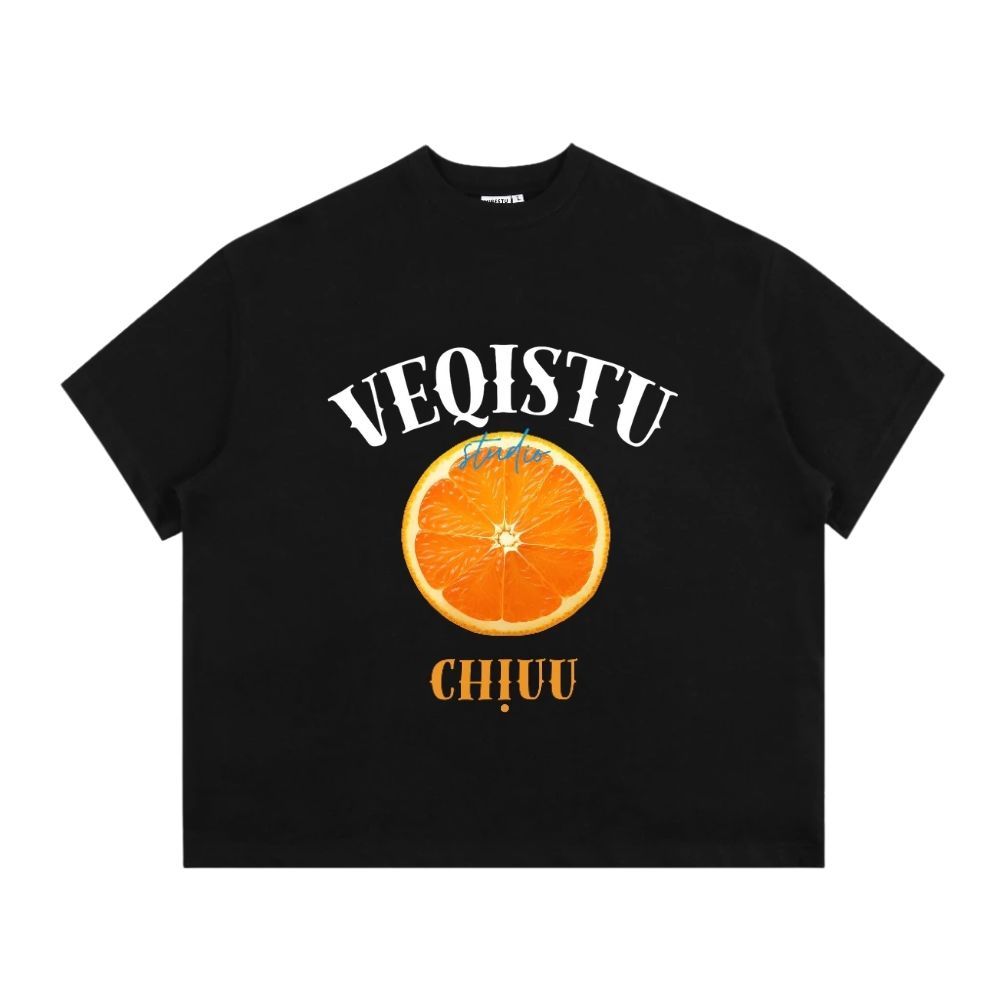 Áo Thun Local Brand VEQISTU "Quýt Làm Cam Chịu", Áo Thun Boxy Form Rộng Unisex 250Gsm 100% Cotton