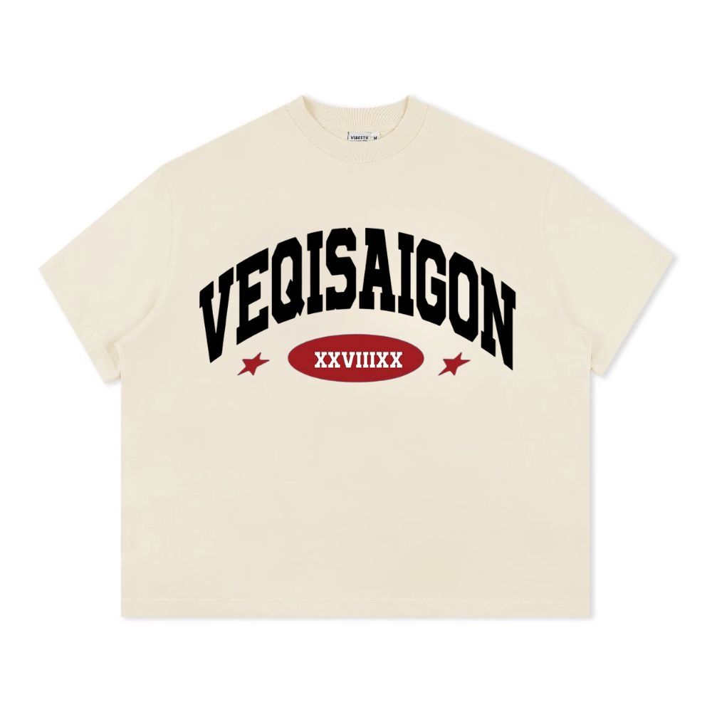 Áo Thun Big Boxy Local Brand VEQISTU Cotton Cổ Tròn Form Rộng Unisex Nam Nữ "VEQISAIGON XXVIIIXX" Oversize Streetwear