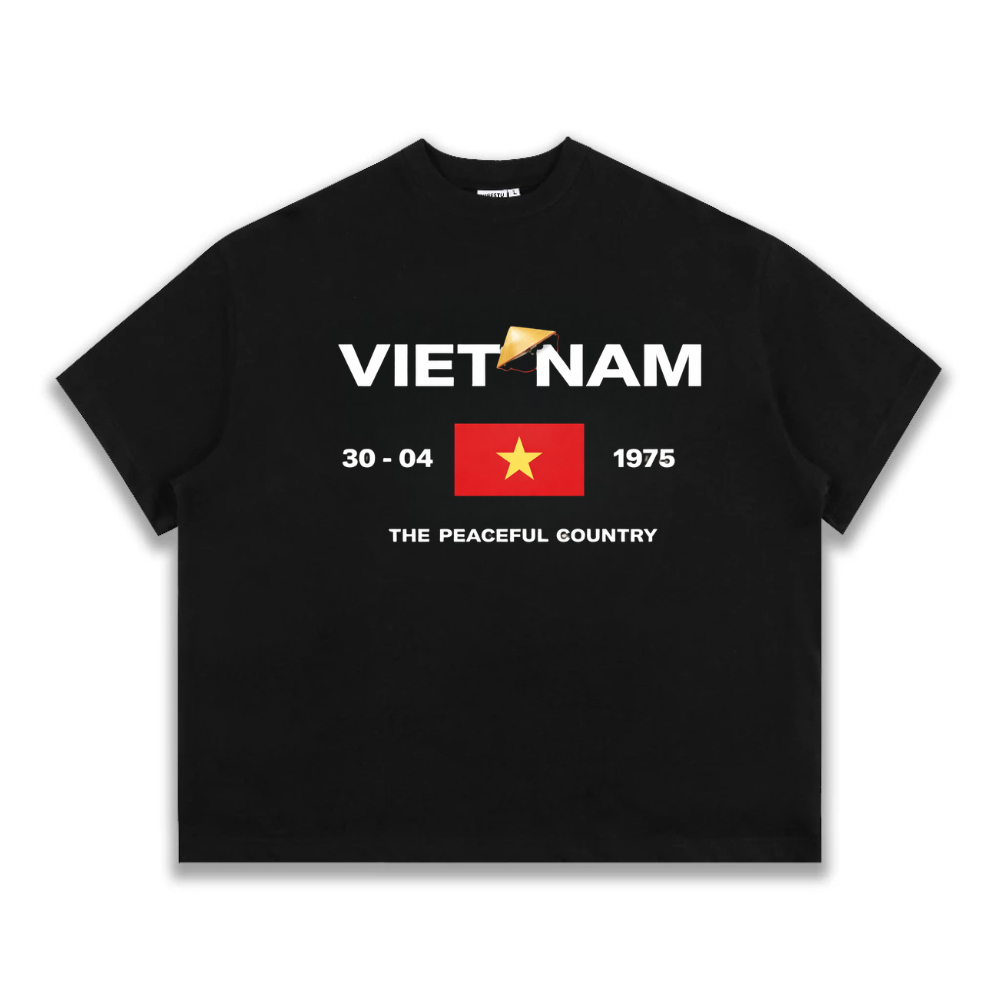 Áo Thun Local Brand VEQISTU " 30 Tháng 4  " Form Big Boxy Rộng Unisex 250Gsm 100% Cotton