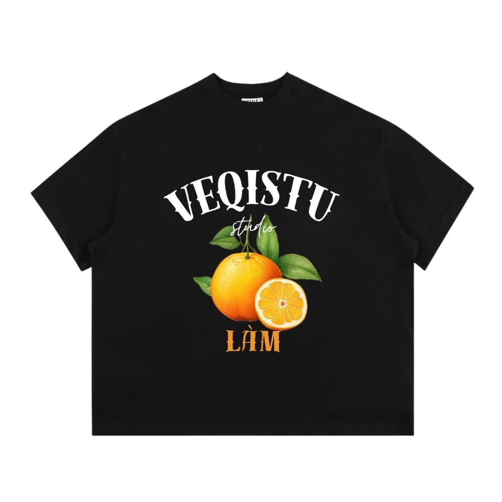 Áo Thun Local Brand VEQISTU "Quýt Làm Cam Chịu", Áo Thun Boxy Form Rộng Unisex 250Gsm 100% Cotton